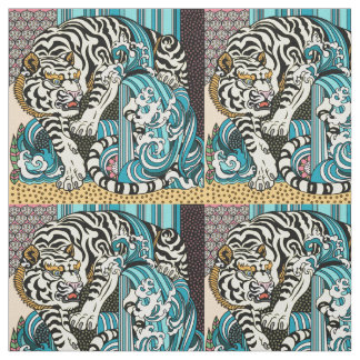 Feng Shui White Tiger Fabric Tyg