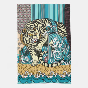 Feng Shui White Tiger Kitchen Towel Kökshandduk