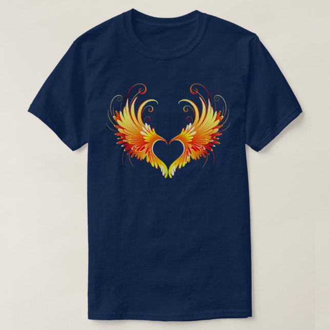 Feni Dragon Heart Vingar Fantasy Fairy Tale på bak T Shirt (Design framsida)
