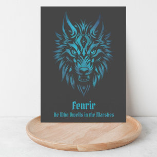 Fenir Fenris nordic Varg ansikte blue Vykort