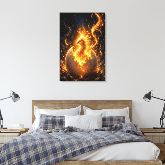 Fenix återfödd från den eviga lågan canvastryck (Insitu (sovrum))