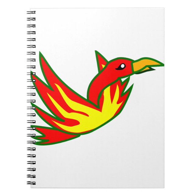Fenix Bird of Fire Mythical Fire Bird Flaming Anteckningsbok (Framsidan)