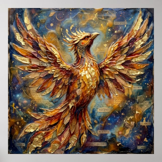 Fenix för Guldig Förnyelse Väggkonst (Framsidan)