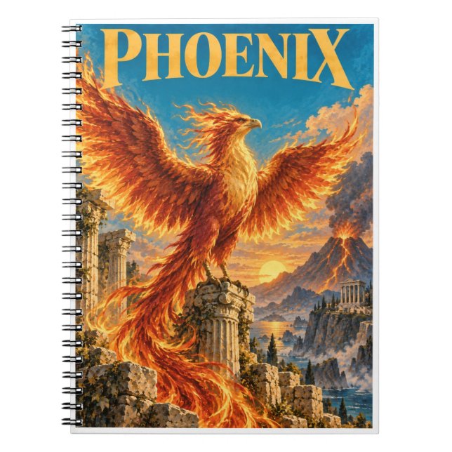 Fenix, gotisk fantasymonster anteckningsbok (Framsidan)
