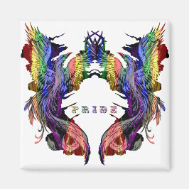 Fenix i regnbågsfärger magnet