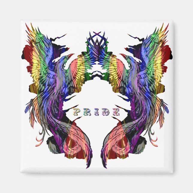 Fenix i regnbågsfärger  magnet (Framsidan)