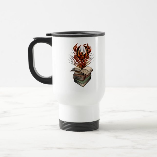 Fenix uppstiger ur böckernas flammor Fantasi Magis Resemugg (Vänster)