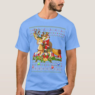 Fennec FoÄlskare Julafton Ugly Santa Riding Fennec T Shirt