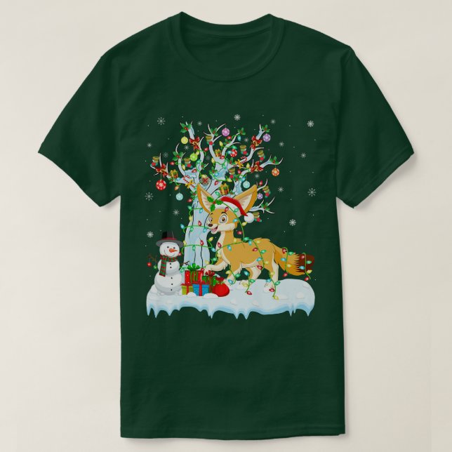 Fennec FoJulafton Träd Lighting Santa Hat Fennec F T Shirt (Design framsida)