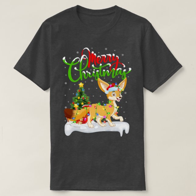 Fennec for Animal Lover Julafton Lighting Fennec f T Shirt (Design framsida)
