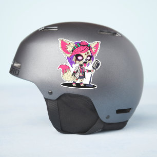Fennec Fox 80s Pop Star Zombie Klistermärken