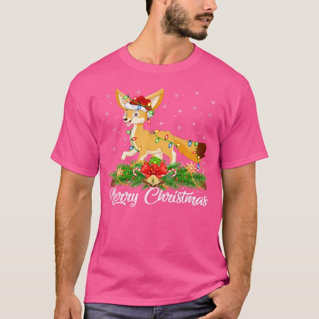 Fennec Fox Älskare Matching Santa Hat Fennec Fox C T Shirt (Framsida)