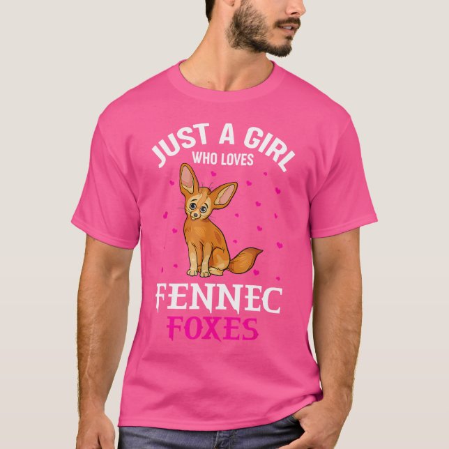 Fennec Fox är bara en flicka som Kärlek Fennec Fox T Shirt (Framsida)