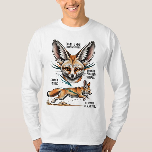 Fennec Fox - Born till Stiga upp Desert Spirit T Shirt (Framsida)