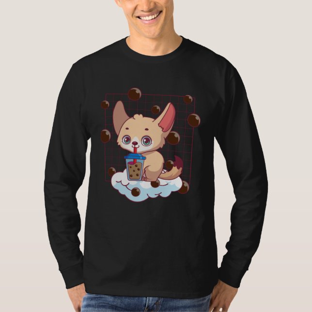 Fennec Fox Bubble Tea Fennec Fox  Fennec Foxes T Shirt (Framsida)