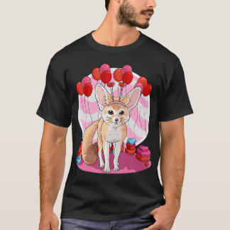 Fennec Fox Heart Alla hjärtans dag Decor Gift T Shirt