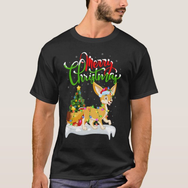 Fennec Fox Julafton Dekorations Santa Fennec Fox C T Shirt (Framsida)