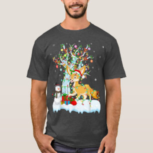 Fennec Fox Julafton Träd Lighting Santa Hat Fennec T Shirt
