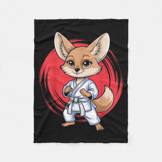 Fennec Fox kampsport Karate Jiu-Jitsu Judo Fleecefilt (Framsidan)