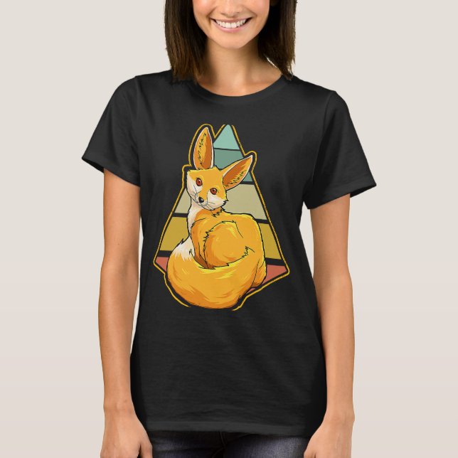 Fennec Fox Retro Vintage Fennec Fox T Shirt (Framsida)
