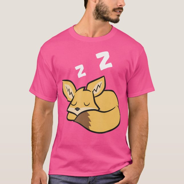 Fennec Fox Sleeping Funny Tired Fennec Fox T Shirt (Framsida)