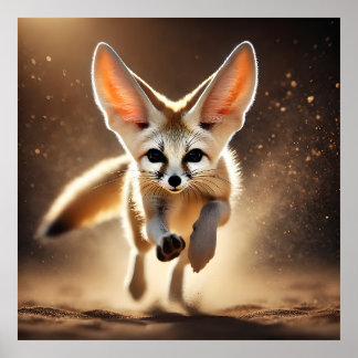 Fennec Fox som kör vidare Epic Wildlife Action Poster