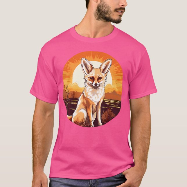 Fennec Fox Sunset Fennec Fox Älskare Foxes T Shirt (Framsida)