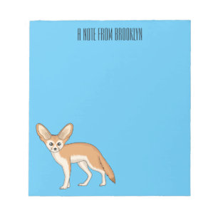 Fennec Fox-tecknad illustration Anteckningsblock