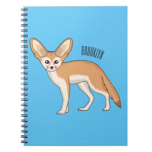 Fennec Fox-tecknad illustration Anteckningsbok (Framsidan)