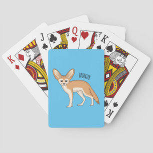 Fennec Fox-tecknad illustration Casinokort