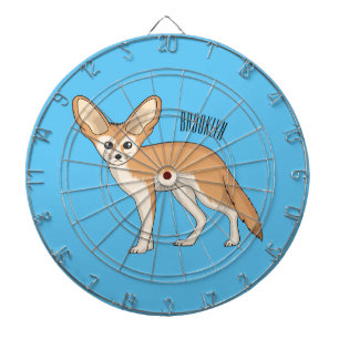 Fennec Fox-tecknad illustration Darttavla