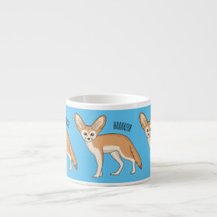 Fennec Fox-tecknad illustration Espressomugg