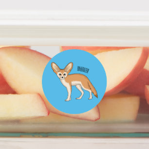 Fennec Fox-tecknad illustration Klistermärke