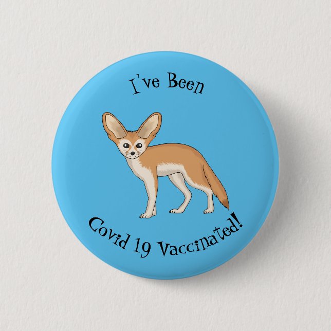 Fennec Fox-tecknad illustration Knapp (Framsida)