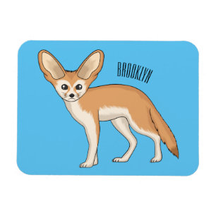 Fennec Fox-tecknad illustration Magnet