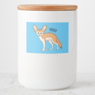 Fennec Fox-tecknad illustration Mat Etiketter
