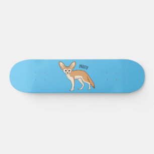 Fennec Fox-tecknad illustration Mini Skateboard Bräda 18,5 Cm