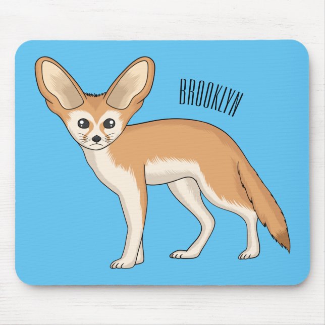 Fennec Fox-tecknad illustration Musmatta (Framsidan)