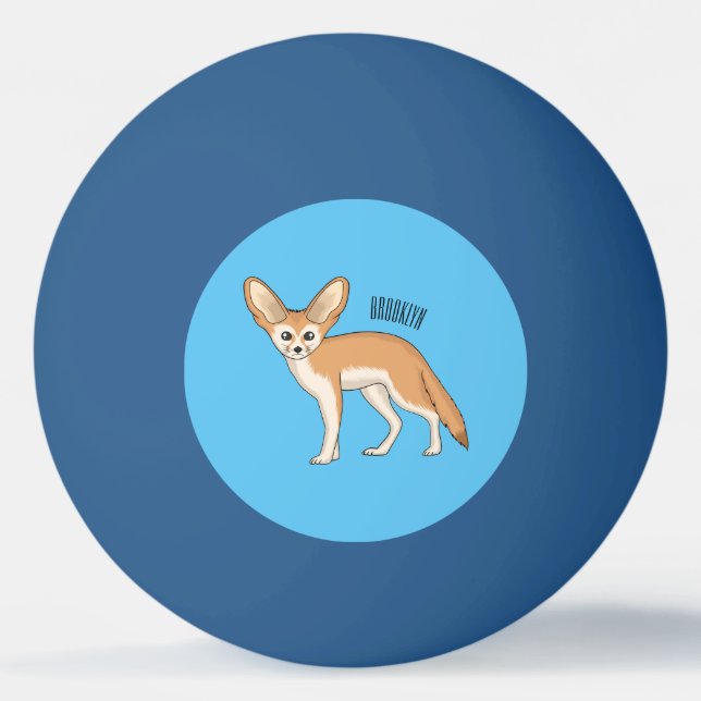 Fennec Fox-tecknad illustration Pingisboll (Framsidan)