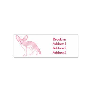 Fennec Fox-tecknad illustration Självfärgande Stämpel