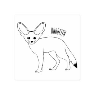 Fennec Fox-tecknad illustration Stämpel