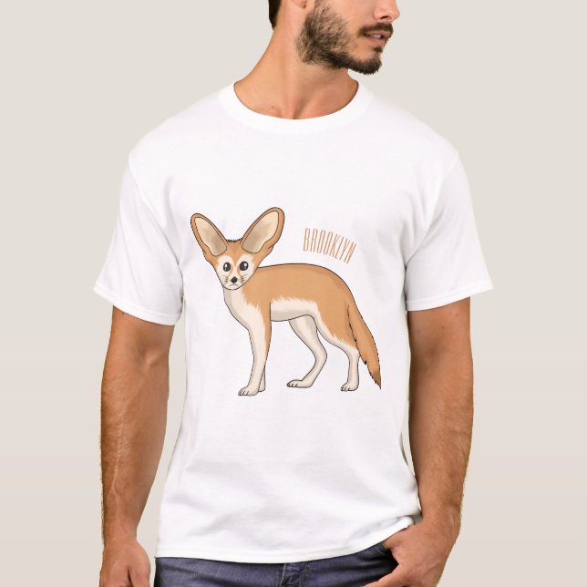 Fennec Fox-tecknad illustration T Shirt (Framsida)