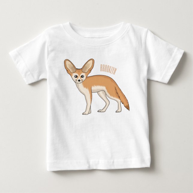 Fennec Fox-tecknad illustration T Shirt (Framsida)