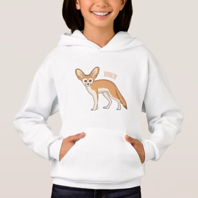 Fennec Fox-tecknad illustration T Shirt (Framsida)