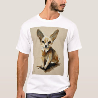 Fennec Fox vattenfärgsfärg T Shirt