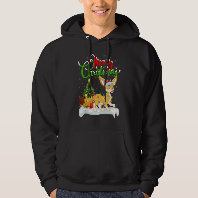 Fennec Fox   Xmas Decorations Santa Fennec Fox Chr Hoodie (Framsida)
