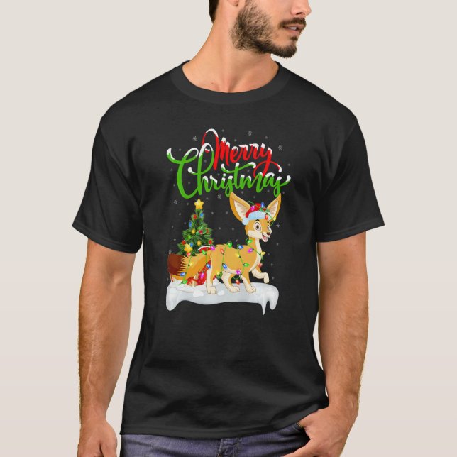 Fennec Fox  Xmas Decorations Santa Fennec Fox Chri T Shirt (Framsida)