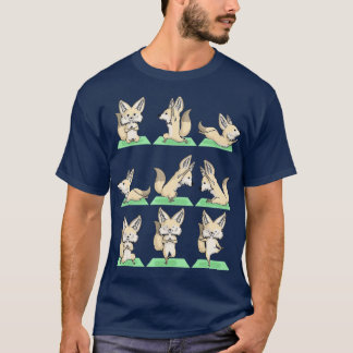 Fennec Fox Yoga Pose Zen Cute Workout Yog T Shirt