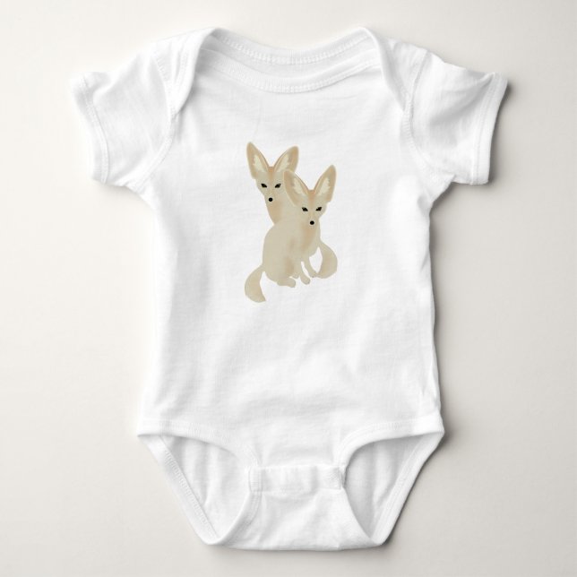 Fennec Foxes Baby Bodykostym T Shirt (Framsida)