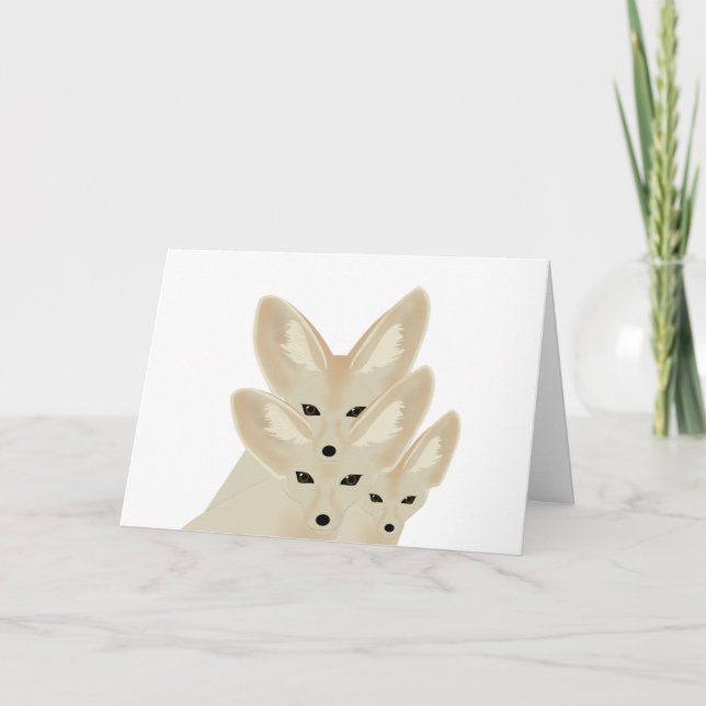 Fennec Foxes Greeting Card Helgkort (Framsida)